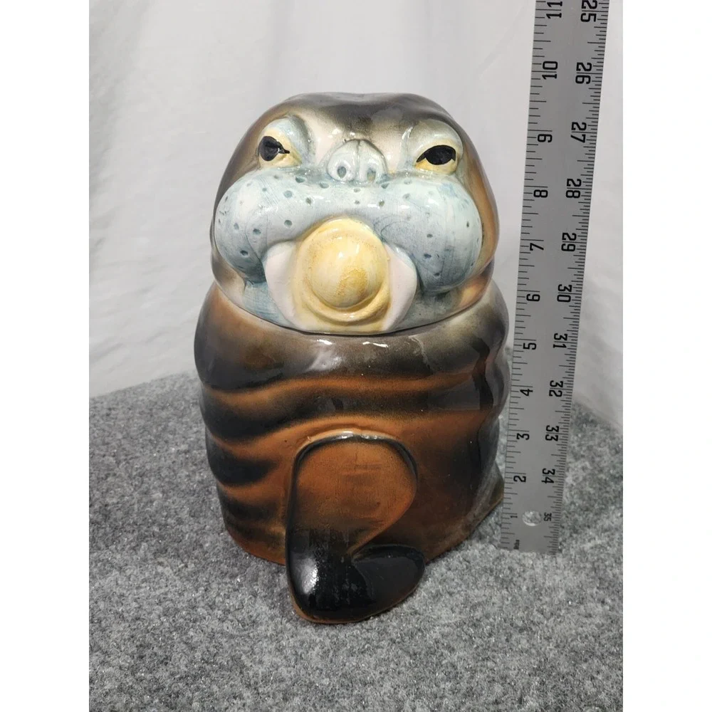 Vintage 1960s Enesco Walrus Cookie Jar Rare Sea Lion Collectors Item Sealife